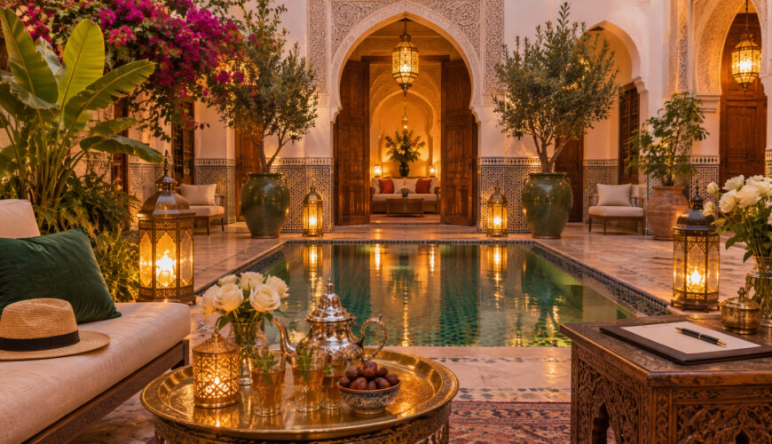 Conciergerie à Marrakech préparant l'accueil des voyageurs dans un riad - conciergerie marrakech