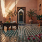 Riad courtyard prepared for guests by a short-term rental management team in Marrakech - Short-Term Rental Management